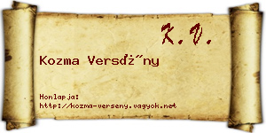 Kozma Versény névjegykártya